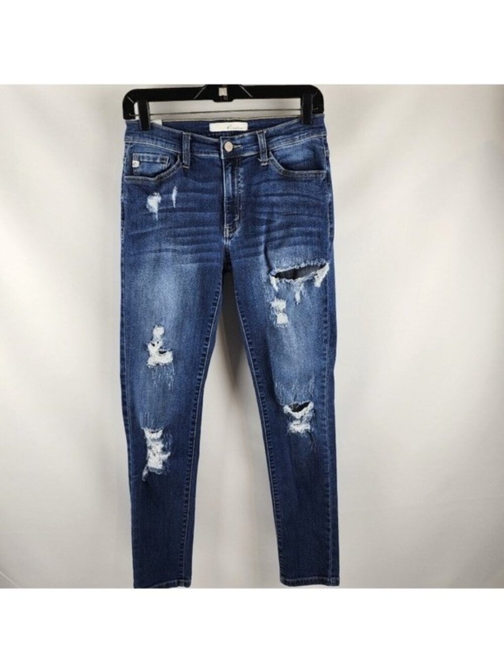 Kancan Mid Rise Skinny Distressed Destroyed Blue Jean KC11009 Size 28 (28x27)